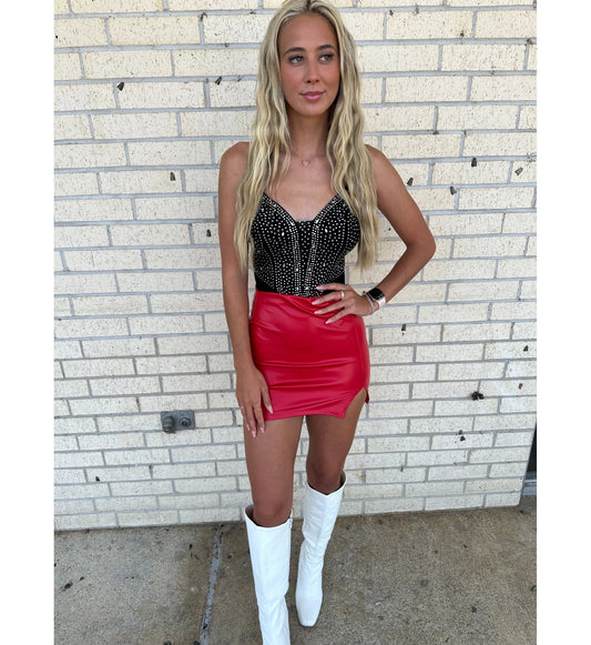 Red Leather Skirt